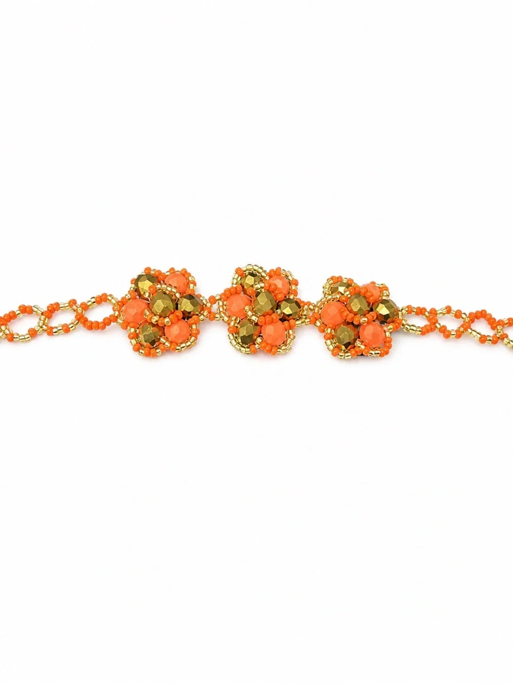 Yellow Floral Beaded Choker Necklace